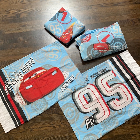 Disney | Bedding | Disney Pixar Cars Lightning Mcqueen Full Sheets Set ...